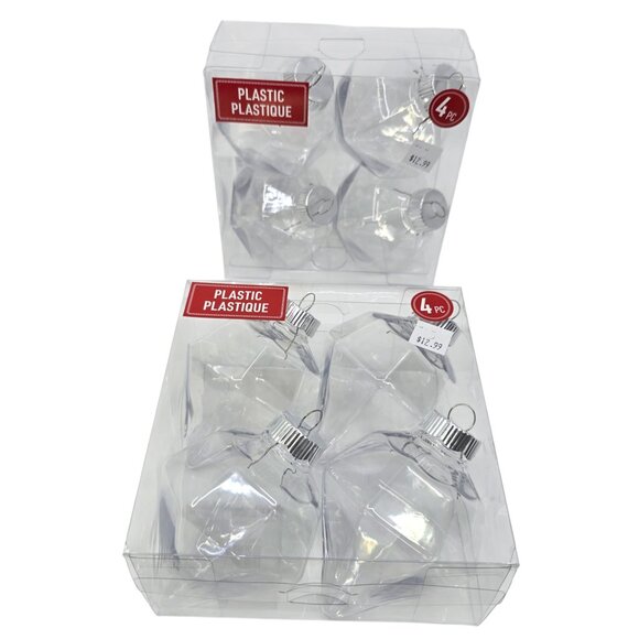 Make Market Clear Fillable DIY Diamond-shaped Christmas Ornaments 8 pcs NEW - Picture 2 of 4
